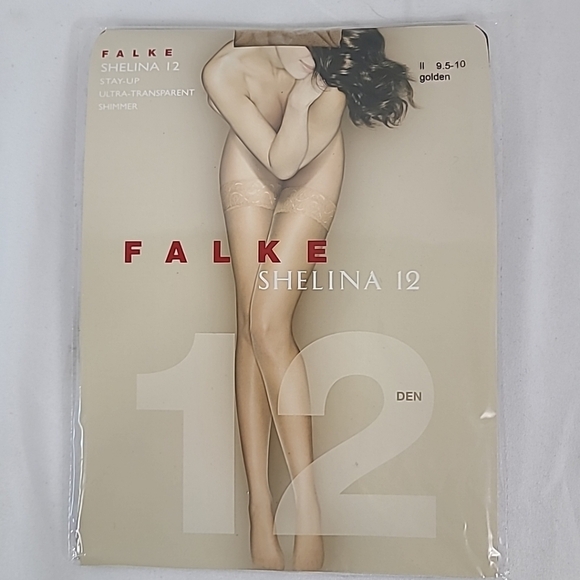 NEW Falke Shelina Ultra-Transparent Shimmer 12 Den Tights - Golden Sz 9.5-10 - Picture 1 of 7